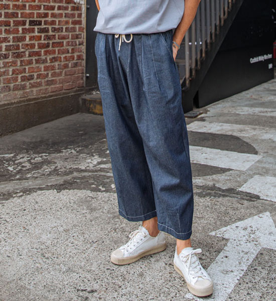 (L-5XL)<BR>더스턴 バルーン バンディング ノンウォッシュデニムパンツ <br><font color="#098a09"><B>長さを選択 (基本的な,ロング+10cm)</B></font>