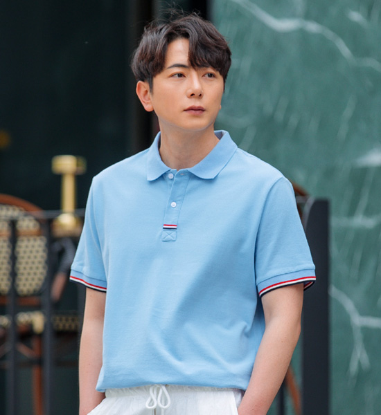 (L-6XL)<br>모닝커피 半袖襟Tシャツ