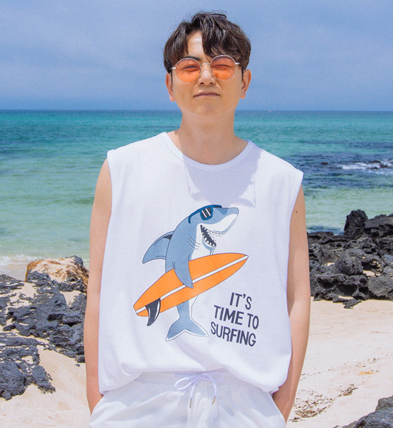 (XL-6XL)<br>샤크서핑 袖なし