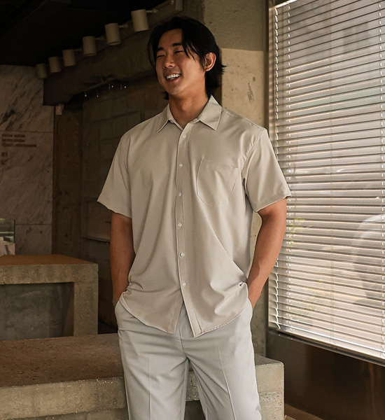 (L-5XL)<br>캐플란 冷却 スパン半袖シャツ
