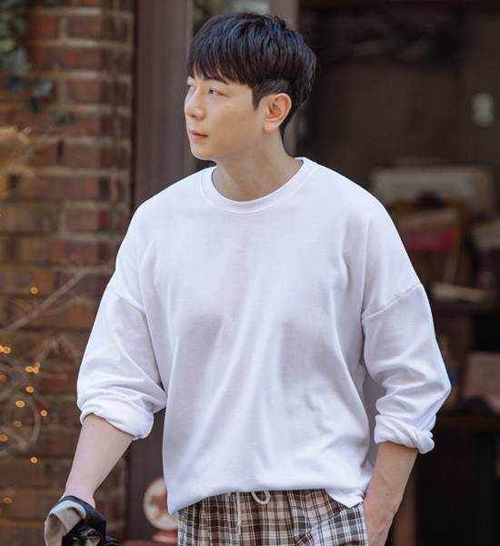 (L~4XL)<br>밍크릭 長袖Tシャツ