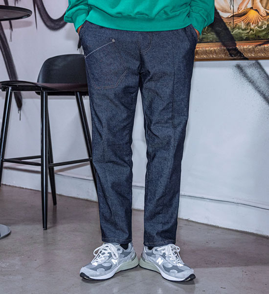 (L-6XL)<BR>콘코우 절개밴딩 フェードなし ノンウォッシュデニムパンツ <br><font color="#098a09"><B>長さを選択 (基本的な,ロング+10cm)</B></font>