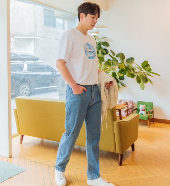(L-5XL)<BR>인크리스 스판데님팬츠<br><font color="#098a09"><B>기장선택 (基本的な,ロング+10cm)</B></font>