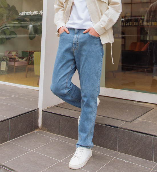 (L-5XL)<BR>인크리스 스판데님팬츠<br><font color="#098a09"><B>기장선택 (基本的な,ロング+10cm)</B></font>