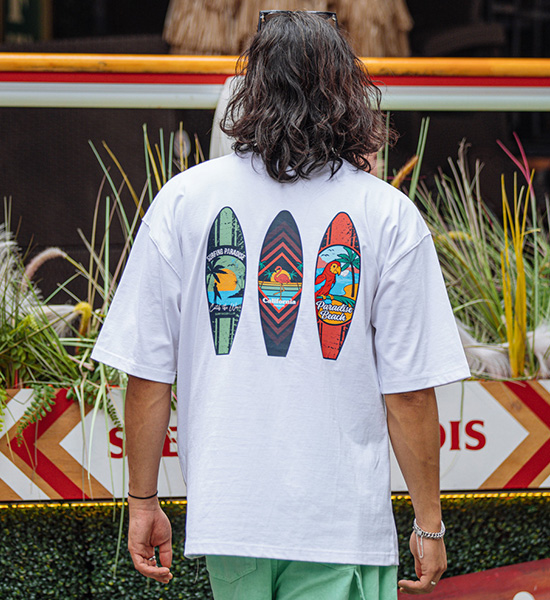 (L~5XL)<br>서핑랩 半そでティー(バイオプロセッシング)