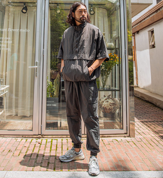 (XL-6XL)<BR>트로스키 반팔아노락+나토마 カーゴバンディング ジョガーパンツ<br><font color=