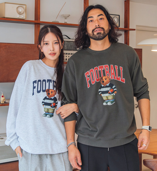 (L-5XL)<br>풋볼테디 マンツーマン