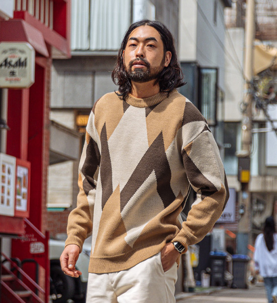 (L~5XL)<br>데이드 ラウンドニット