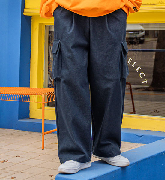 (XL-6XL)<BR>첸토 バンディング ノンウォッシュデニムパンツ