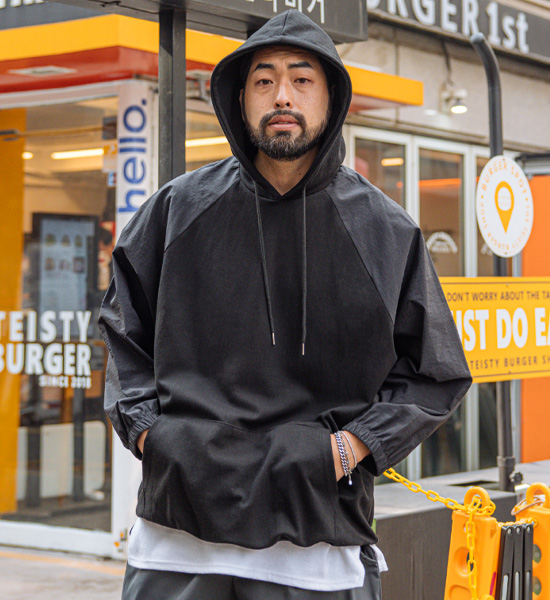 (XL-4XL)<br>빌러스 배색후드티