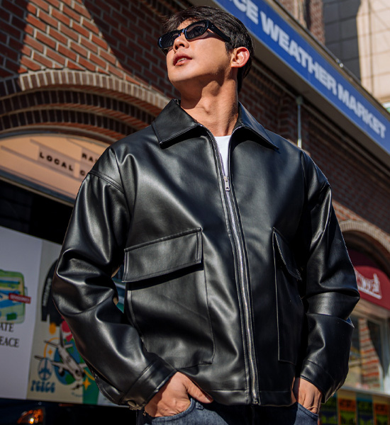 (XL-4XL)<BR>알라탄 레더자켓