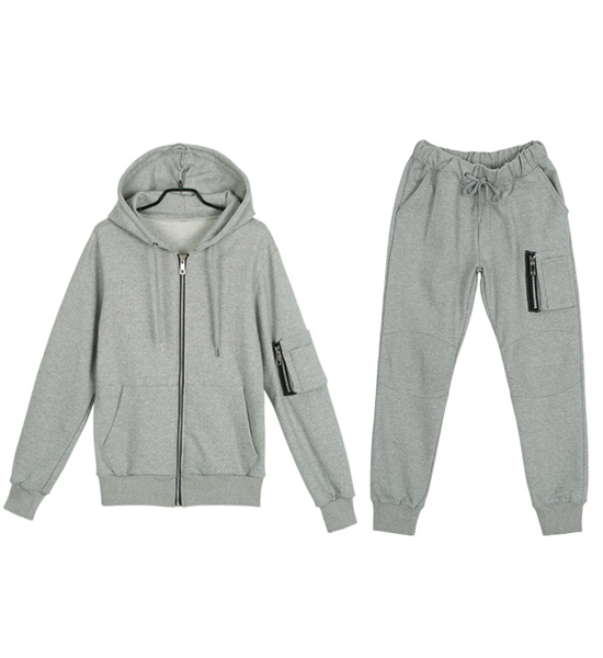 (M-4XL)<BR>누구나 フードジップアップ+연극 항공밴드팬츠