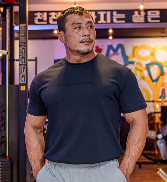 (L-6XL)<br>라나오 エコロン マッスルフィット半袖Tシャツ<br><font color=