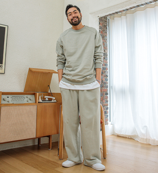 (L-5XL)<BR>레디버 切開 マンツーマン+카티나 バンディング トレーニングパンツ