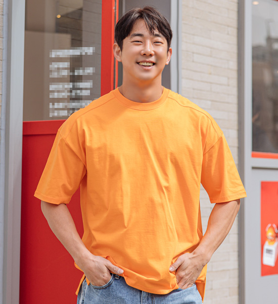 (L-5XL)<br>라버두 半そでティー <br><font color="#098a09"><B>長さを選択 (基本的な,ロング+6cm)</B></font>