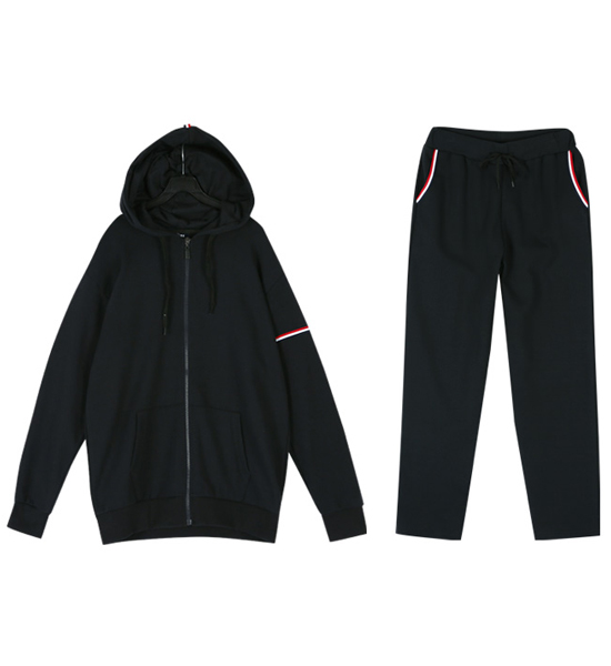 (M-4XL)<BR>잡아준다면 フードジップアップ+어려보여 3줄슬림밴딩팬츠