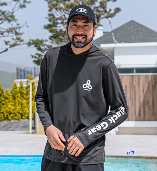 (L-5XL)<br>블랙기어 軽警備員 フードティーシャツ