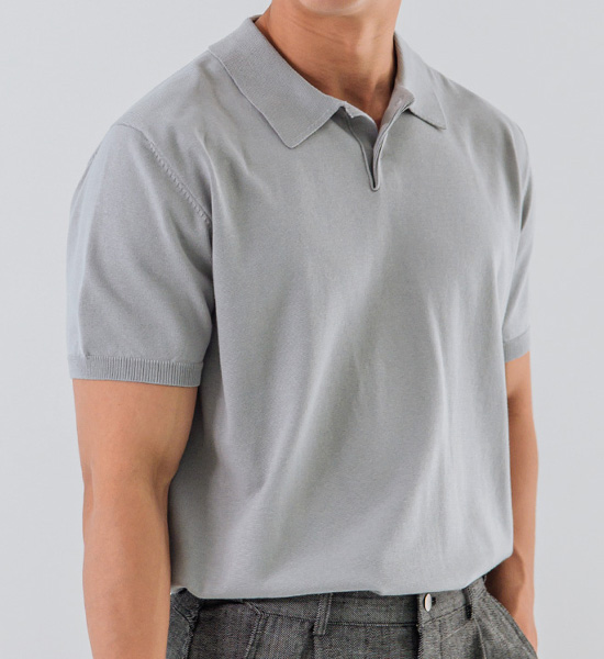 (L~5XL)<br>쿠카디 半袖襟ニット