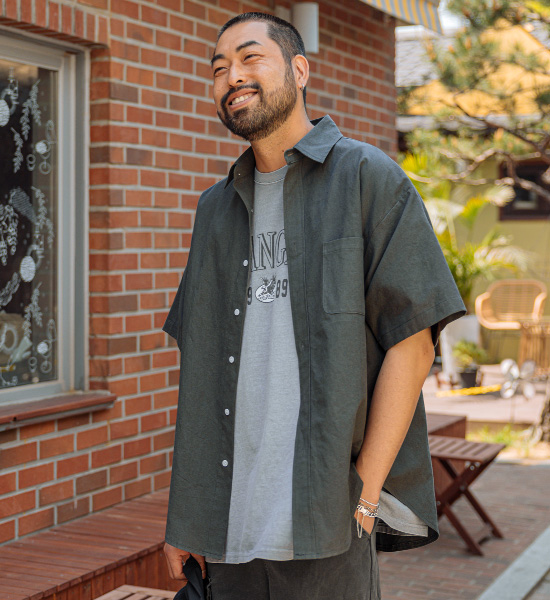 (2XL-5XL)<br>아카드 半袖シャツ