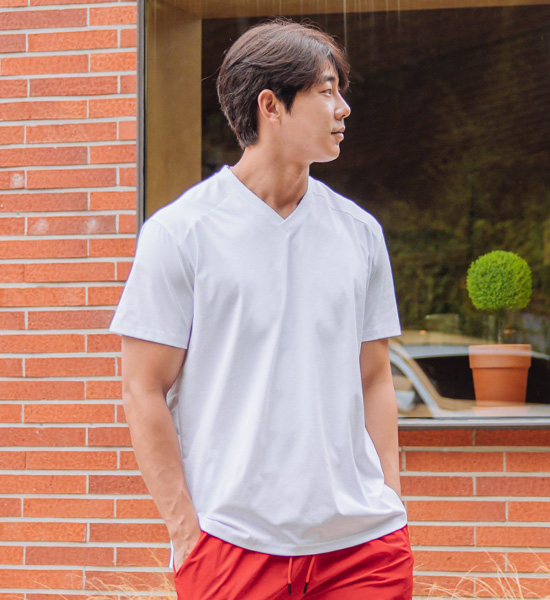 (M-6XL)<br>오먼드 半そでティー <br><font color="#098a09"><B>長さを選択 (基本的な,ロング+6cm)</B></font>