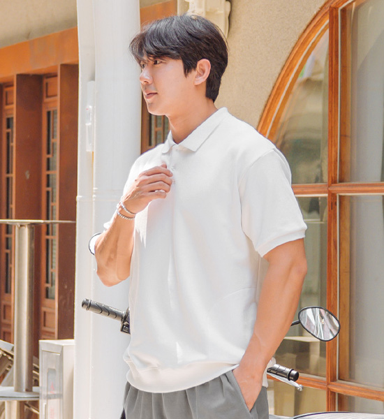 (L~5XL)<br>코닌스턴 カラー 半袖マンツーマン