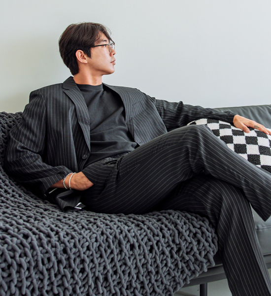 (L~4XL)<BR>윌슨 リネンのジャケット+닉슨 バンディングスラックス