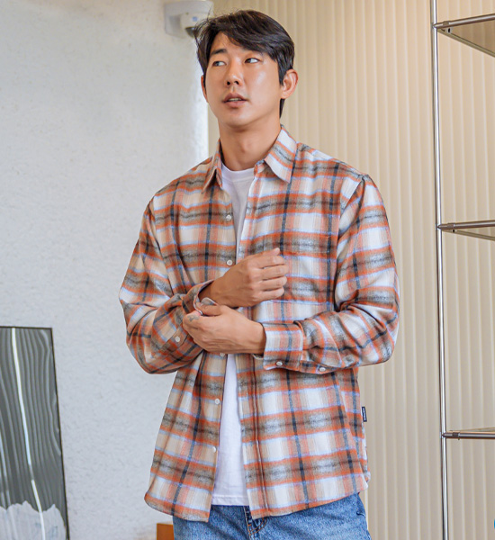 (XL-6XL)<br>캔시엄 チェック柄のシャツ