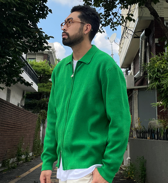 (XL-6XL)<BR>코앗 ニットジップアップ