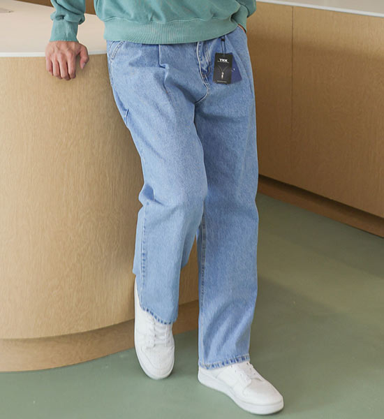 (S-5XL)<BR>쿠거린 広範囲 デニムパンツ