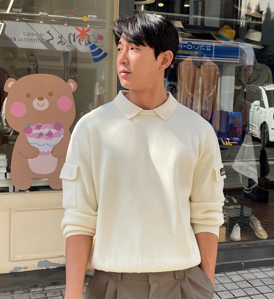 (L-5XL)<br>부타츠 ニット(カラー/ラウンド)