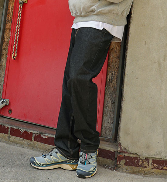 (M-6XL)<BR>리노트라 隠しバンド テーパー ノンウォッシュデニムパンツ <br><font color="#098a09"><B>長さを選択 (基本的な,ロング+10cm)</B></font>