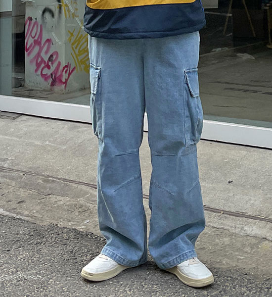 (XL-6XL)<BR>시로카 デニム バンディングパンツ