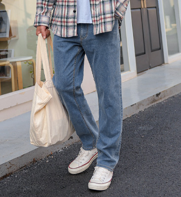 (M-6XL)<BR>디오누 隠しバンド テーパー デニムパンツ <br><font color="#098a09"><B>長さを選択 (基本的な,ロング+10cm)</B></font><BR><B><FONT COLOR="#ff4800">[追加割引]</FONT></B>