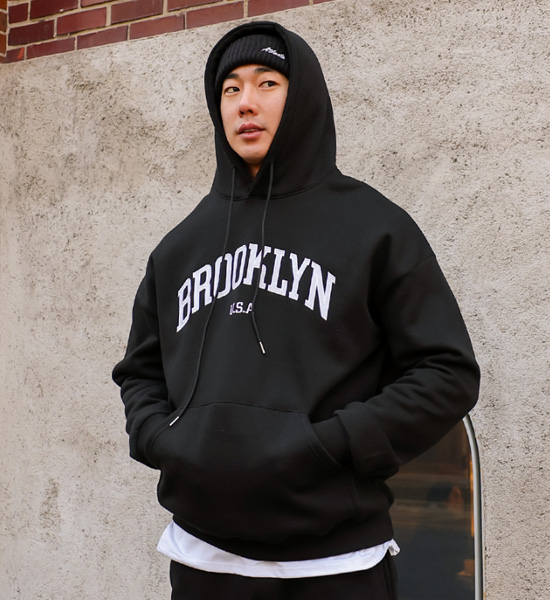 (L-6XL)<br>히볼드 ブルックリン フードティーシャツ <br><font color="#098a09"><B>長さを選択 (基本的な,ロング+6cm)</B></font>