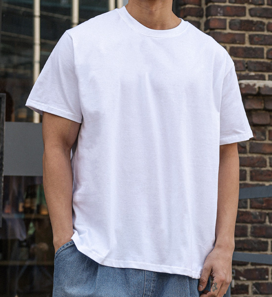 (M-6XL)<br>옹기종기 ラウンド半袖Tシャツ <br><font color="#098a09"><B>長さを選択 (基本的な,ロング+6cm)</B></font>