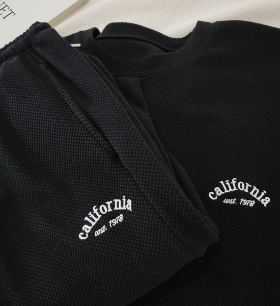 (L-5XL)<BR>이크링 マンツーマン+우키홀 セミワイドフィット トレーニングパンツ