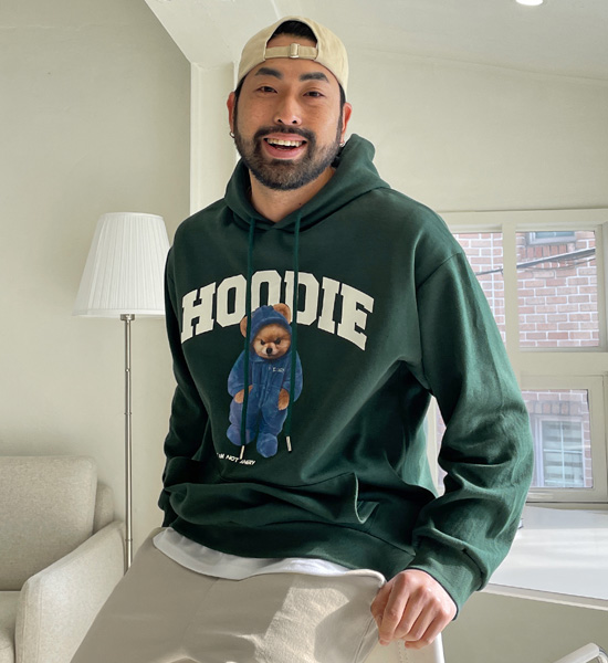(L-5XL)<BR>앵그리베어 フードティーシャツ
