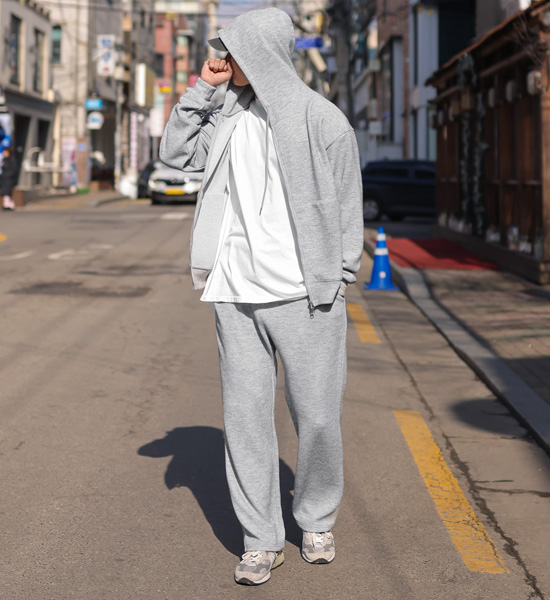 (XL-6XL)<BR>키콩 ニットフードジップアップ+퐁치 ニット トレーニングパンツ