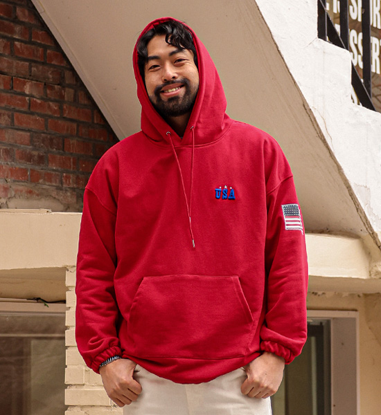 (3XL-6XL)<BR>쿠시먼 フードティーシャツ