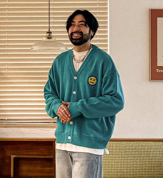 (XL-6XL)<BR>멍크 カーディガン