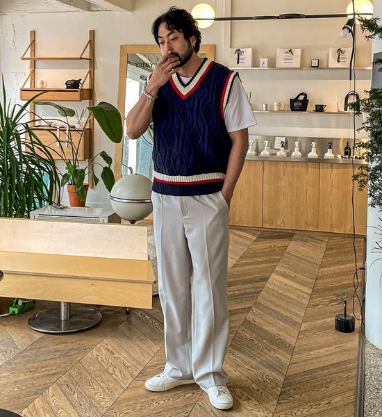(L-4XL)<br>아로야 ブイネック ベスト