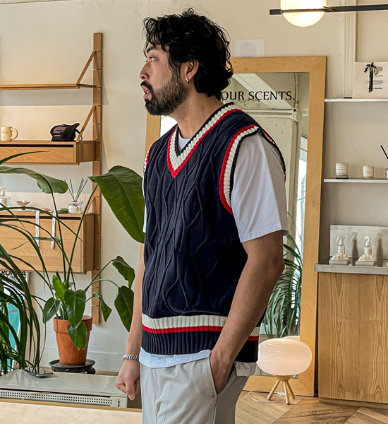 (L-4XL)<br>아로야 ブイネック ベスト