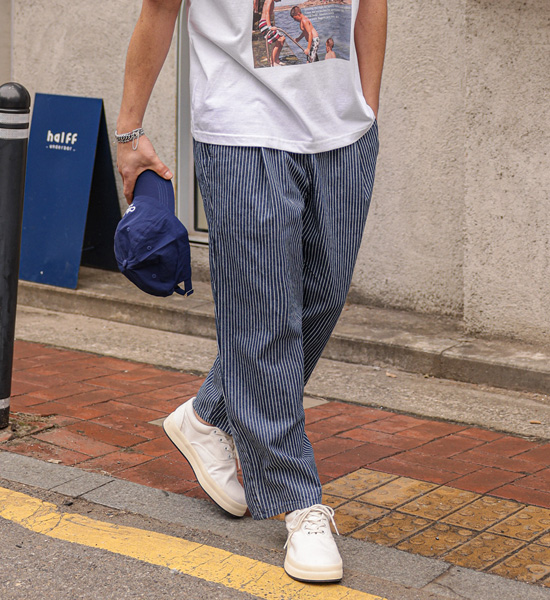 (L-5XL)<BR>니아타 セミワイドフィット デニムバンディングパンツ <br><font color="#098a09"><B>長さを選択 (基本的な,ロング+10cm)</B></font>