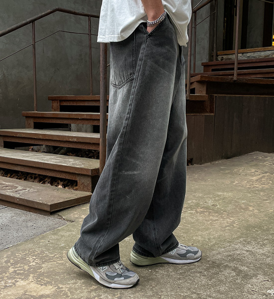 (L-5XL)<BR>테릴 ワイドフィット デニムバンディングパンツ 4935