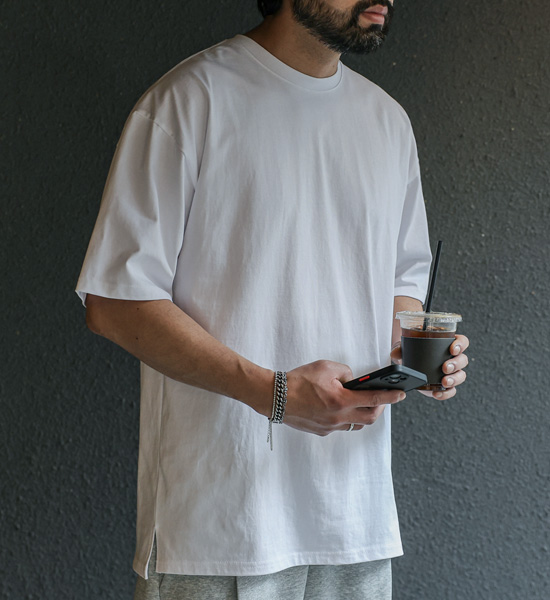 (L-5XL)<BR>키넌 レイヤード 半そでティー<BR><font color="#224f20"><b>*長さを選択 (基本的な,+4CM,+8CM)</b></font>
