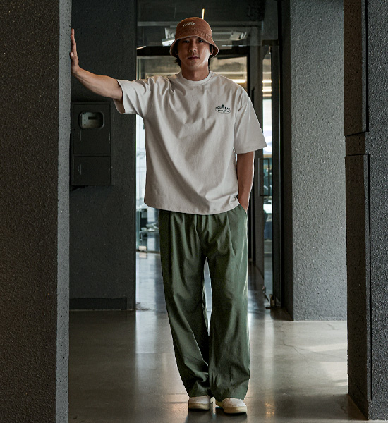 (L-4XL)<br>로즈호 セミワイドフィット リネン バンディングパンツ <br><font color="#098a09"><B>長さを選択 (基本的な,ロング+8cm)</B></font>