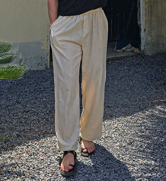 (XL-6XL)<BR>키쏘 リネンバンディングパンツ