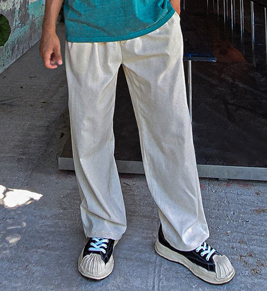 (XL-6XL)<BR>키쏘 リネンバンディングパンツ