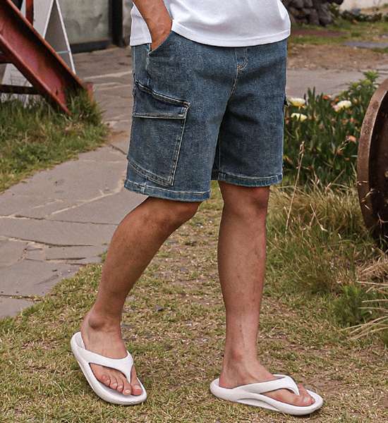 (L-5XL)<br>버트하드 デニムバンディングショートパンツ 878