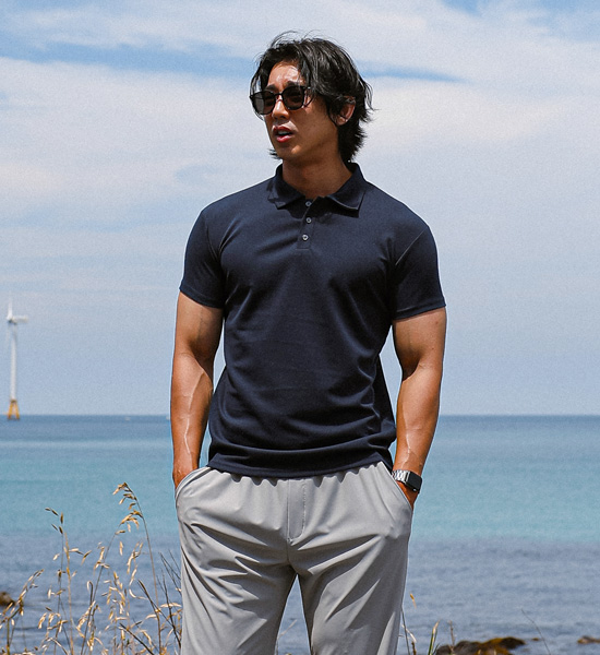 (M-5XL)<BR>안다토 半袖襟Tシャツ